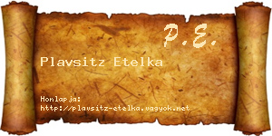 Plavsitz Etelka névjegykártya