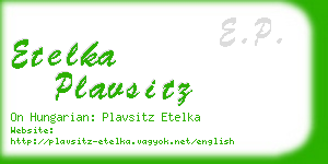 etelka plavsitz business card